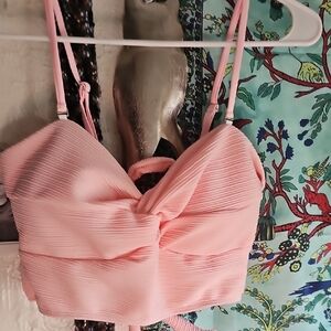 Pink Knotted Crop Top